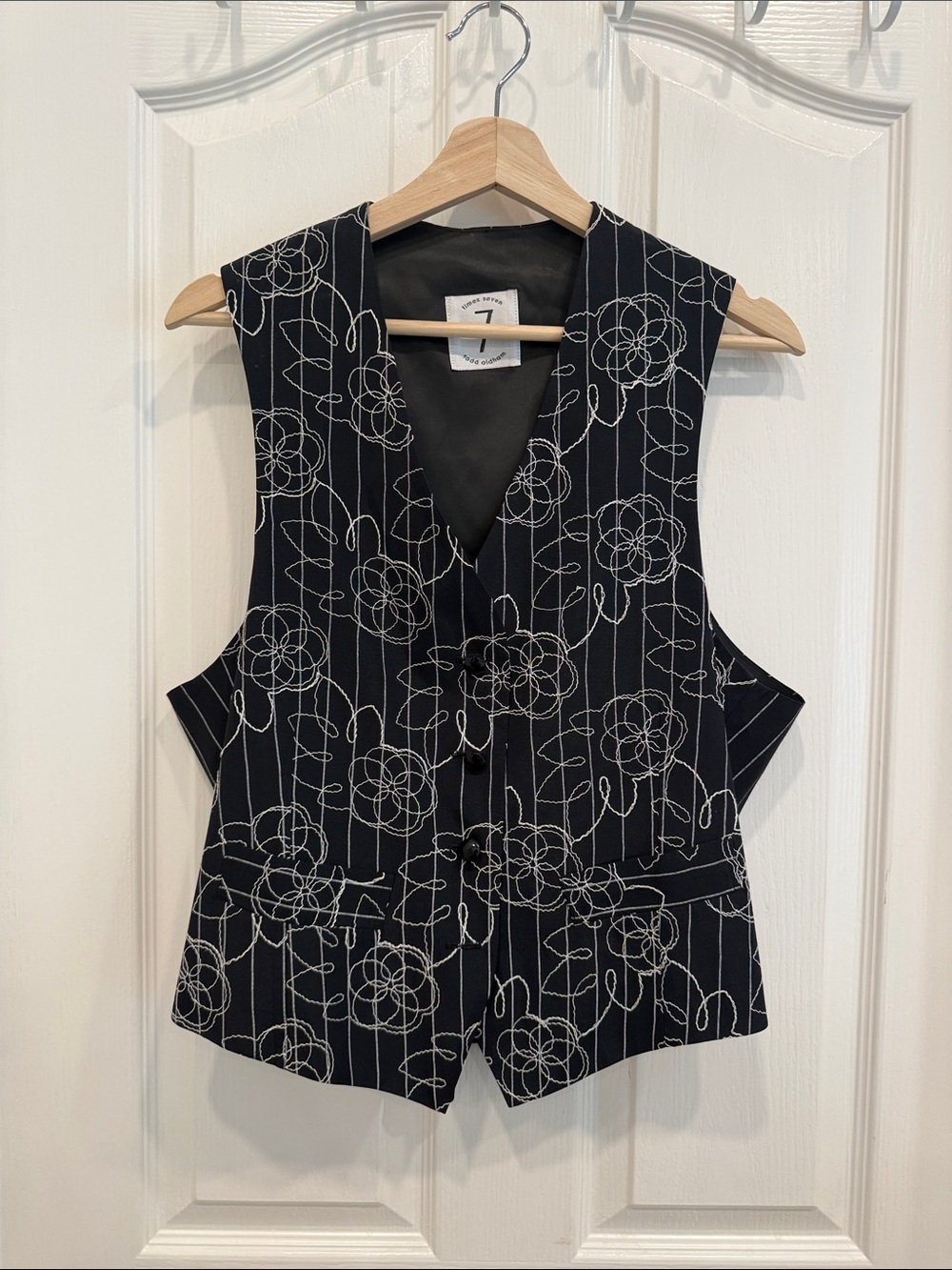 Todd Oldham embroidered vintage floral vest